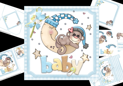 7x7 welcome baby boy mini kit