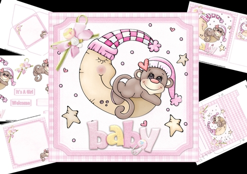 7x7 welcome baby girl mini kit