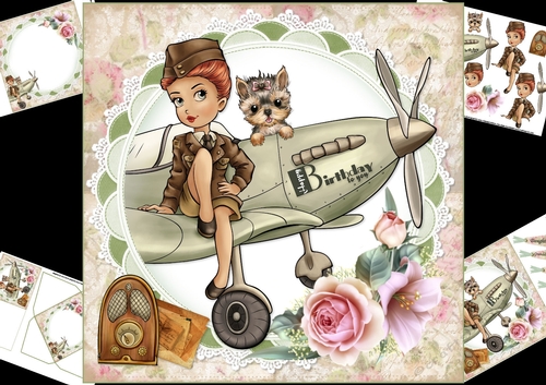8x8 Flying high with birthday wishes mini kit