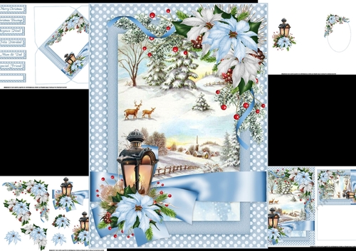 Christmas ribbon wrap church scene 2