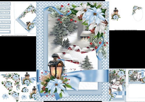 Christmas ribbon wrap church scene 3
