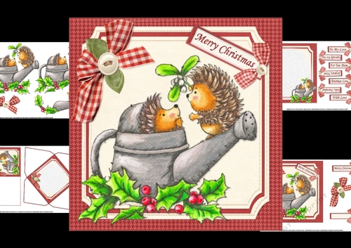 7x7 Hedgehog mistletoe kisses mini kit