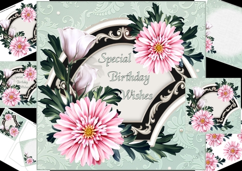 8x8 summer flowers with art deco frame mini kit