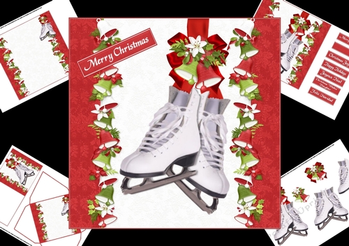 7x7 Christmas ice skates mini kit