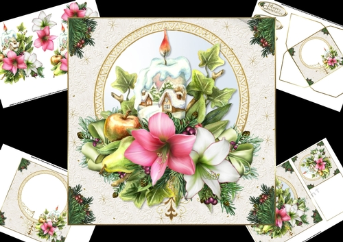 8x8 Vintage amaryllis with candle mini kit