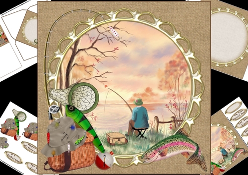 8x8 the fisherman scene mini kit