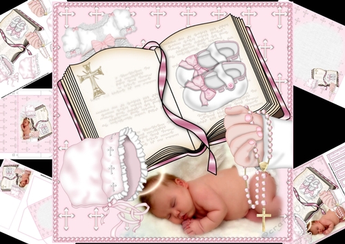 8x8 sweet angel girl Christening day mini kit