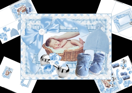 new baby boy in basket mini kit
