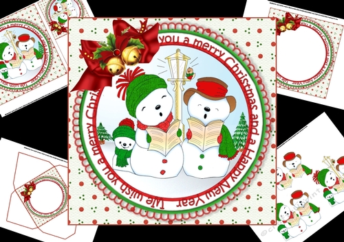 7x7 Merry snowmen mini kit