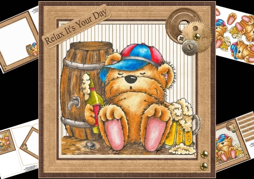 8x8 Beer bear relax its your day mini kit