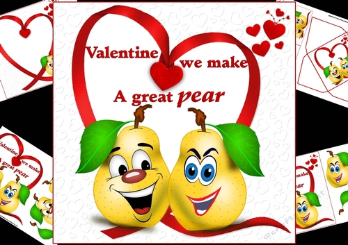 8x8 Valentine pears mini kit