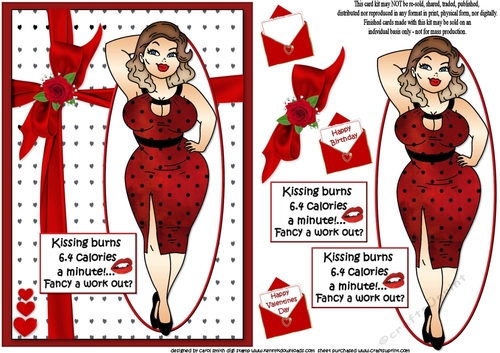 Foxy Mama wants a valentine kiss quick card