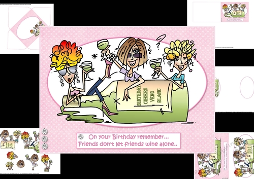 J.J. friends wine and birthday mini kit