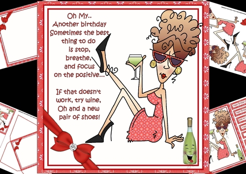 8x8 Rita birthdays wine and shoes mini kit