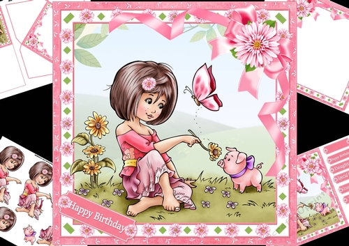 8x8 adorable spring piglet mini kit