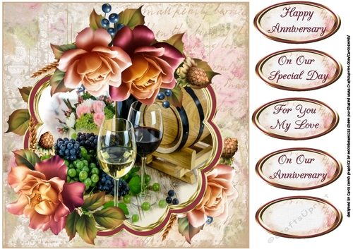 8x8 wine and roses for your anniversary mini kit