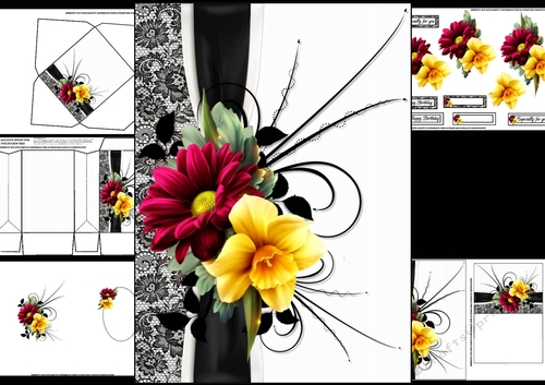 Floral medly with spring flowers mini kit