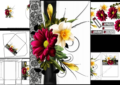 Floral medly with spring flowers 3 mini kit