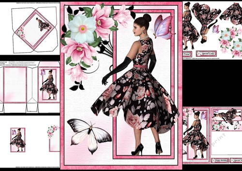 Fashionista with flowers and butterflies 2