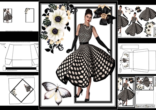 Fashionista with flowers and butterflies 3