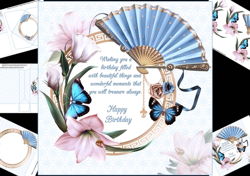 8x8 flowers and butterflies with birthday verse mini kit