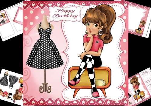 8x8 Retro girl mini kit
