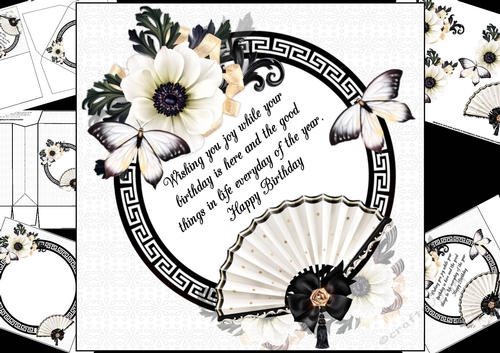 8x8 flowers and butterflies with birthday verse 2 mini kit
