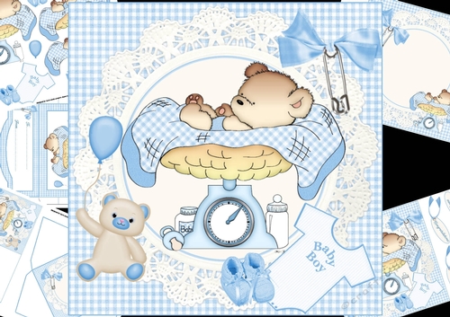 8x8 beautiful new baby boy mini kit