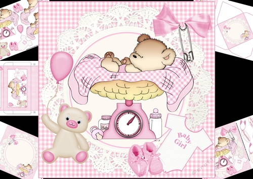 8x8 beautiful new baby girl mini kit