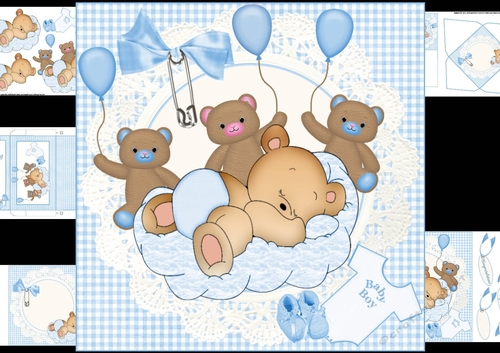 8x8 new baby boy and his brothers and sister mini kit