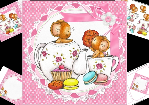 8x8 tea and mice macaroons minikit