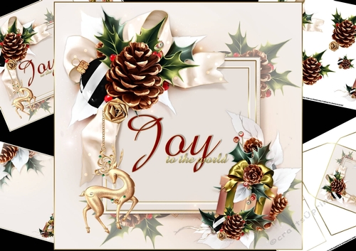 8x8 white Christmas joy to the world mini kit