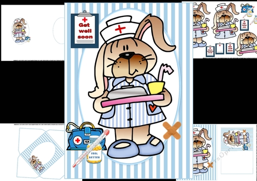 Nurse bunny says get well soon mini kit