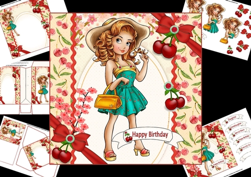 7x7 Happy birthday Cherie  mini kit