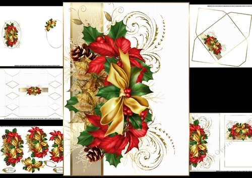 Poinsettia and holly flourish mini kit