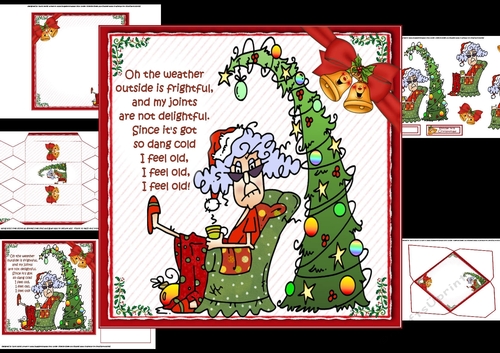 7x7 Stella feels old at Christmas mini kit