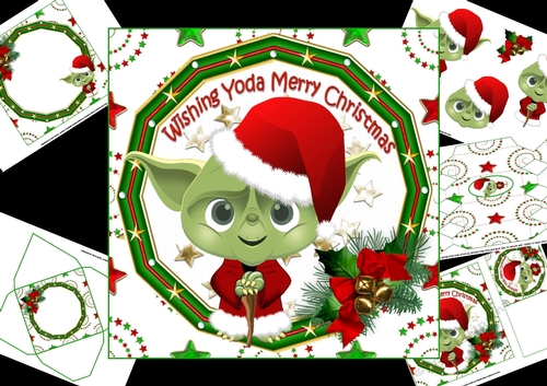 7x7 wishing Yoda merry Christmas mini kit