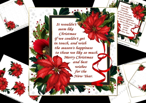 7x7 Christmas verse poinsettia mini kit