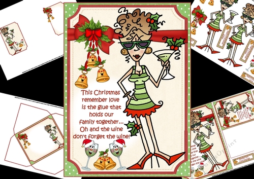 Rita Christmas family love and wine mini kit