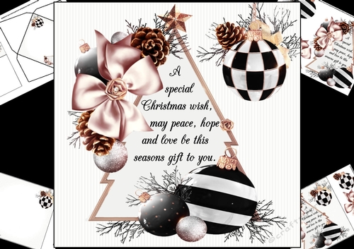 8x8 black white and gold Christmas with verse mini kit 2