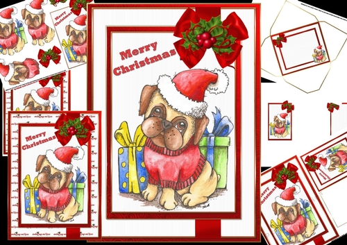 Sending pugs and kisses Christmas mini kit