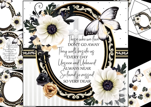 8x8 Sympathy verse with flowers mini kit