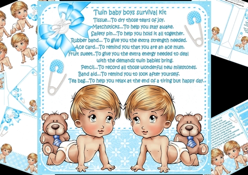 8x8 twin baby boys survival kit mini kit