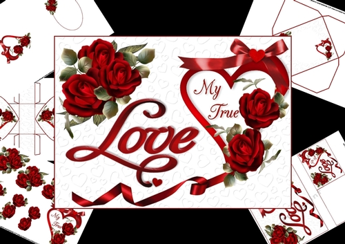 My true love ribbons and roses mini kit