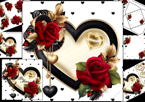 8x8 hearts and roses Valentine or Anniversary mini kit