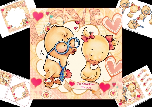 7x7 Love ducks Valentine mini kit