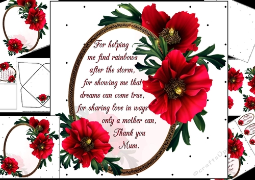 8x8 a verse for Mum with flowers mini kit