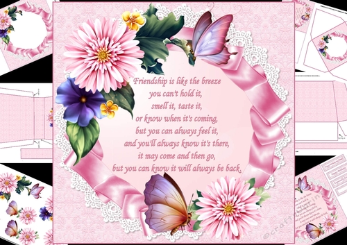 8x8 Friend verse with flowers and butterflies mini kit