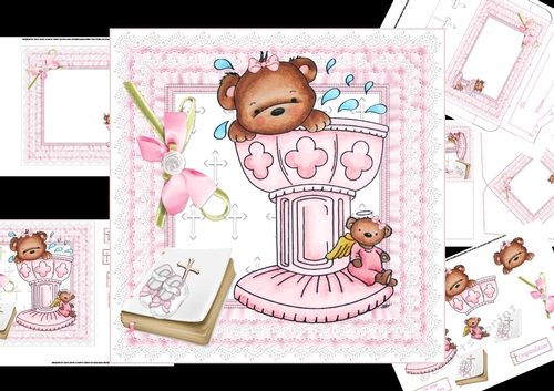 7x7 Baby girl Christening mini kit