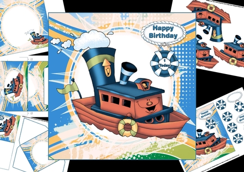 7x7 fun tug boat birthday 2 mini kit